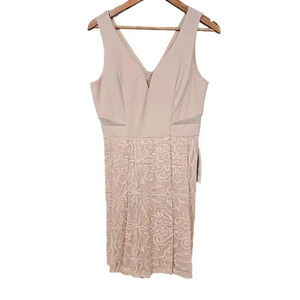 Simply Soutache Lace Mini Dress Pink Size L NWT
